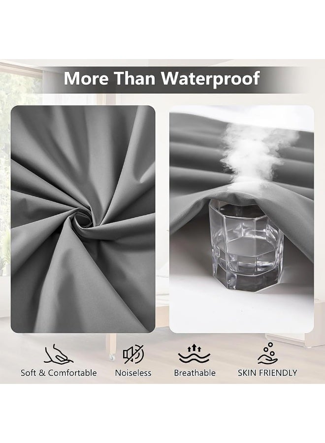 AoMige Fully waterproof mattress protector, TUP nano-layer is 100% waterproof, soft and breathable, hypoallergenic, washable and reusable, dark gray (220 * 200) - Image 3